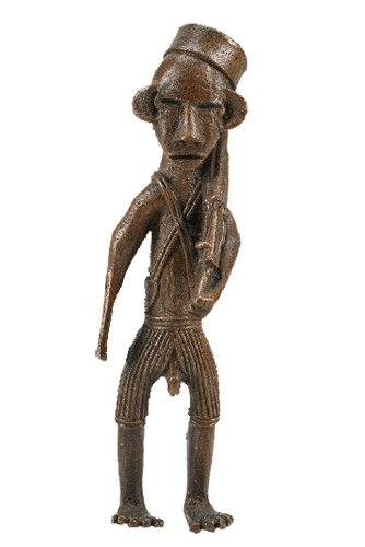 Liberia John Leh brass figure Figure 023004; Nimba / Liberia; crocodile; collected 1913-37 by Rudolf Fuszek; bronze copper alloy