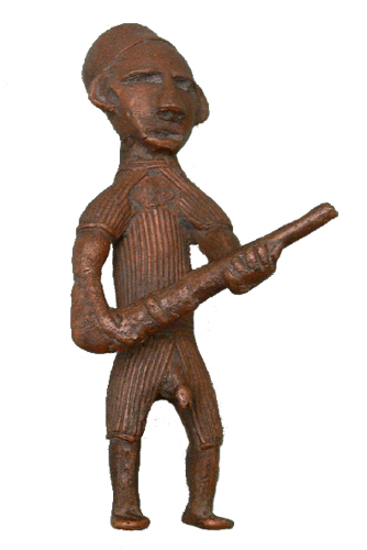 Liberia John Leh brass figure Figure 023004; Nimba / Liberia; crocodile; collected 1913-37 by Rudolf Fuszek; bronze copper alloy