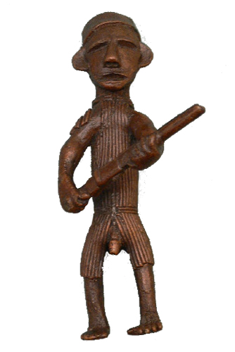 Liberia John Leh brass figure Figure 023003; Nimba / Liberia; crocodile; collected 1913-37 by Rudolf Fuszek; bronze copper alloy