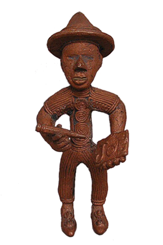 Liberia John Leh brass figure Figure 023003; Nimba / Liberia; crocodile; collected 1913-37 by Rudolf Fuszek; bronze copper alloy