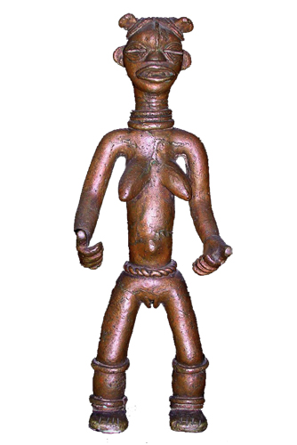 Liberia Bwaiwehn brass figure Figure 008014 Bwaiwehn brass caster brass casting We (Kran) people
/ Liberia; female figure