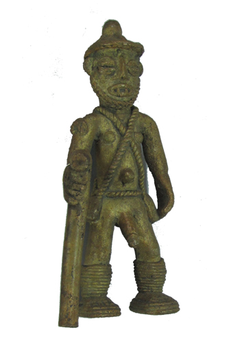 Liberia Bwaiwehn brass figure Figure 012001 Bwaiwehn brass caster brass casting We (Kran) people
/ Liberia; male figure with cane;
collected 1936 by Etta Becker-Donner