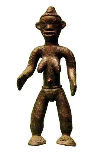 Liberia Bwaiwehn brass figure Figure 008014 Bwaiwehn brass caster brass casting We (Kran) people
/ Liberia; female figure