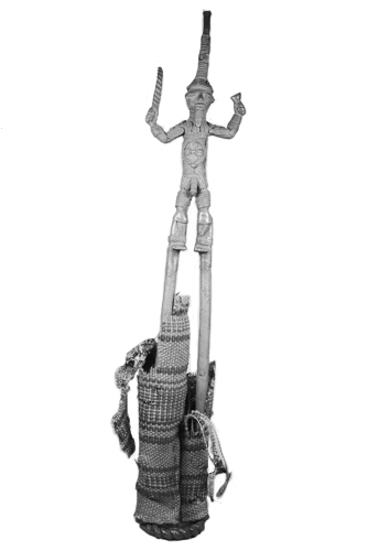 Figure_013013 Ldamie brass caster brass casting Dan 
				Gio people / Liberia; male figure on stilts