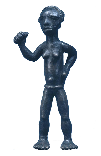 Figure 015001 Ldamie bronze casting Dan Gio people 
				/ Liberia; standing woman; Seattle Art Museum