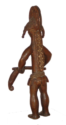 Liberia Ldamie brass figure Figure 007006; Ldamie brass caster brass casting Dan
Gio people / Liberia; male figure with slit drum; collected in 1934-1935 by Walter Logan Fry; brass; 10 11/16 in. (27.1 cm); Collection
of William Logan Fry; No. 007006