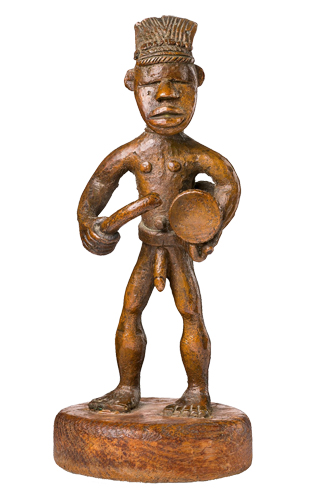 Liberia Ldamie brass figure Figure 021002 Ldamie brass caster brass casting Dan
Gio people / Liberia; Male figure with drum; private collection
