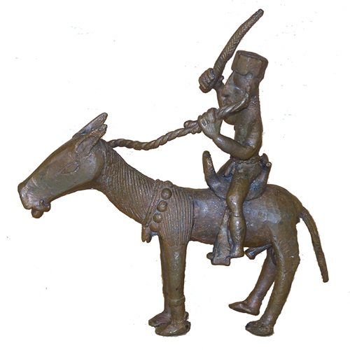 Figure 013009 Ldamie brass caster brass casting Dan Gio people 
				/ Liberia; horse and horseman
