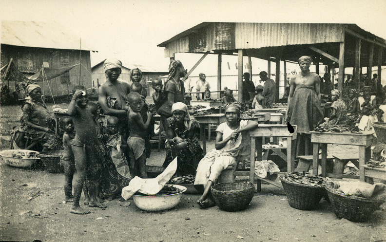 the market Photograph of a market in Liberia