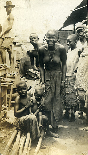 young woman and two young boys Photograph of young woman and two young boys in Liberia