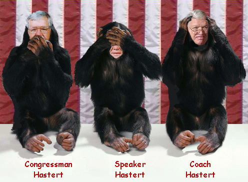 House Speaker Dennis Hastert House Speaker J. Dennis Hastert Congressman Mark Foley House of Representatives Congress Caucus for Missing and Exploited Children The Digital Museum of Modern Art DMOMA See No Evil Hear No Evil Speak No Evil Monkey Ape Gorilla Devolution De-evolution Donald Rumsfeld Rummy