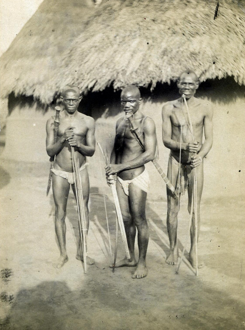 Warriors in Ivory Coast with bows and swords